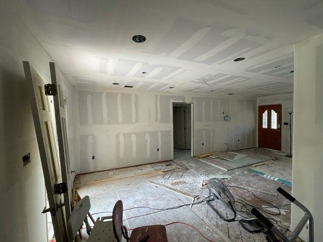 A photo of the progress on the inside of Alfred Guerra's house