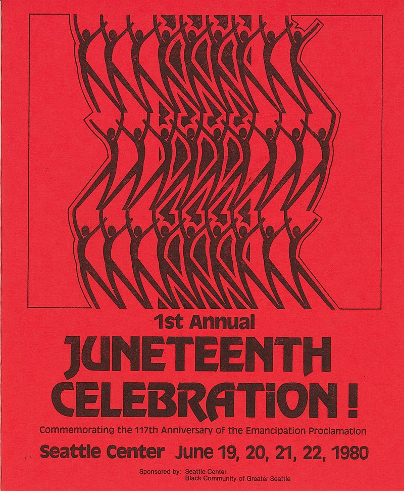 Flyer for a 1980 Juneteenth celebration at the Seattle Center
